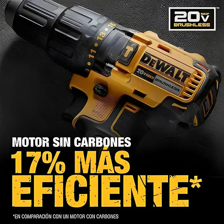 ÚLTIMAS 12 UNIDADES - KIT DEWALT ORIGINAL: Taladro de Alto Impacto Inalámbrico + 26 ACCESORIOS [2 BATERIAS de 48V] + 3 RAGALOS