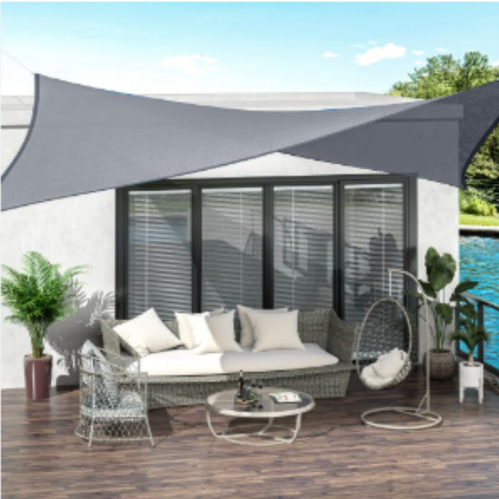 ÚLTIMAS 12 UNIDADES - TOLDO VELA DE SOMBRA RECTANGULAR 2 X 3 m - PROMOCION CIERRE DE LA TIENDA + 3 RAGALOS