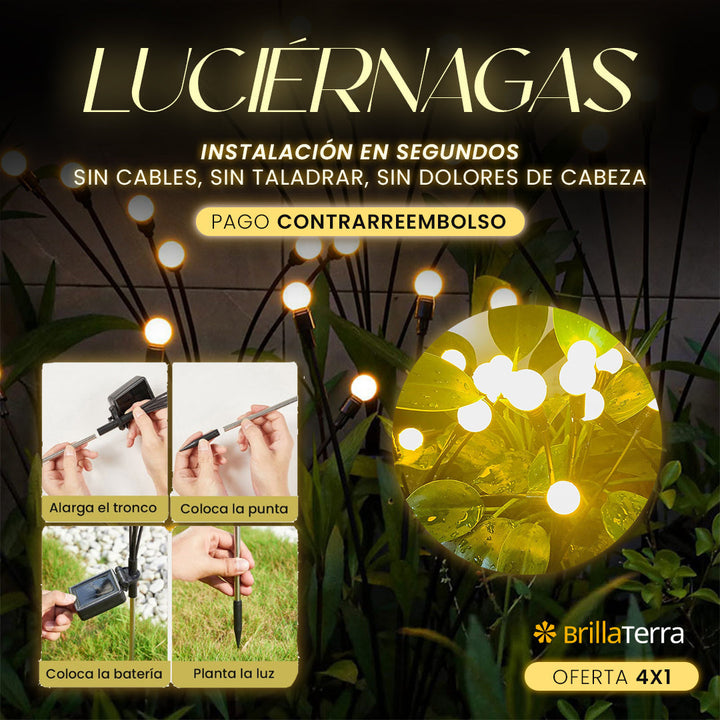 ÚLTIMAS 12 UNIDADES - Luz Solar Efecto Luciérnaga + 3 REGALOS