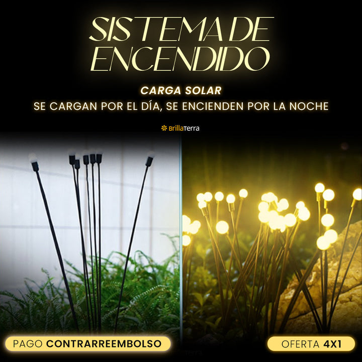 ÚLTIMAS 12 UNIDADES - Luz Solar Efecto Luciérnaga + 3 REGALOS