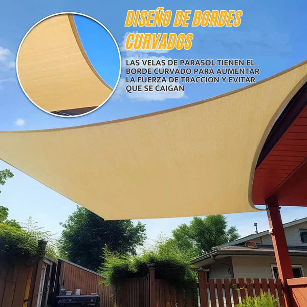 ÚLTIMAS 12 UNIDADES - TOLDO VELA DE SOMBRA RECTANGULAR 2 X 3 m - PROMOCION CIERRE DE LA TIENDA + 3 RAGALOS