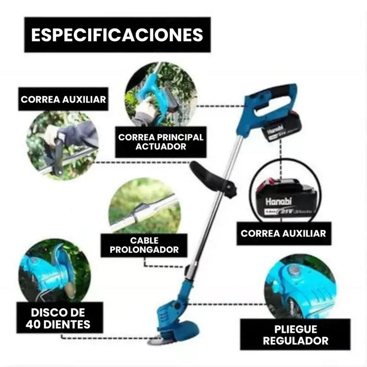 ÚLTIMAS 12 UNIDADES - Cortadora de Cesped Inalámbrica TurboBlade™ [2 BATERÍAS RECARGABLES] + 3 RAGALOS
