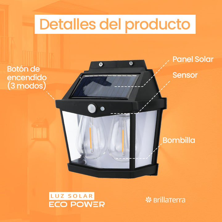 ÚLTIMAS 12 UNIDADES Luz Solar EcoPower con Doble Bombilla + 3 REGALOS