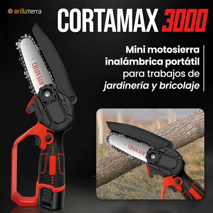 ÚLTIMAS 12 UNIDADES - CortaMax 3000 – Mini motosierra inalámbrica y portátil para trabajos de jardinería y bricolaje + 3 REGALOS