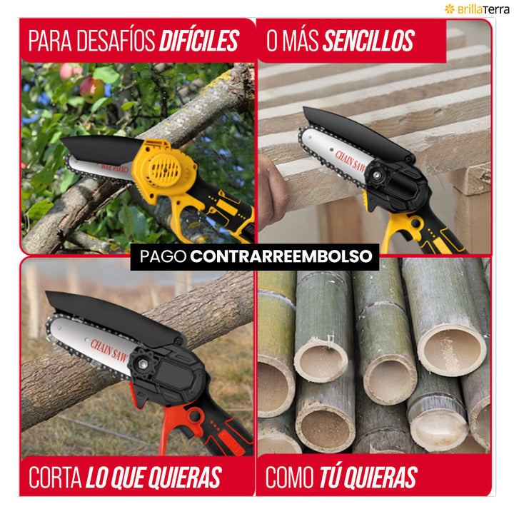ÚLTIMAS 12 UNIDADES - CortaMax 3000 – Mini motosierra inalámbrica y portátil para trabajos de jardinería y bricolaje + 3 REGALOS