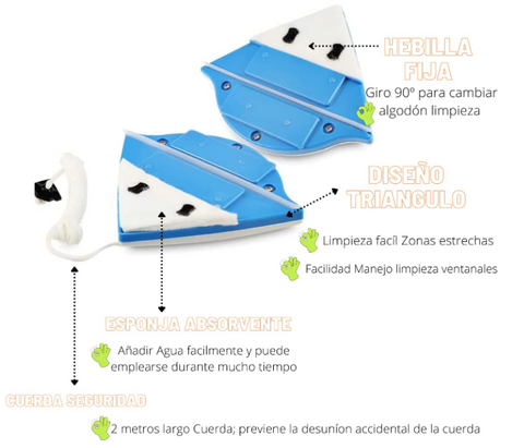 ÚLTIMAS 12 UNIDADES - Limpia Cristales Magnético UltraClean™ + 3 RAGALOS