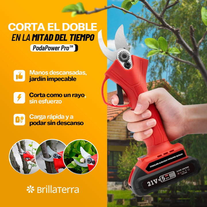 ÚLTIMAS 12 UNIDADES - PodaPower Pro – Tijeras de podar eléctricas con doble batería y alto rendimiento + 3 REGALOS
