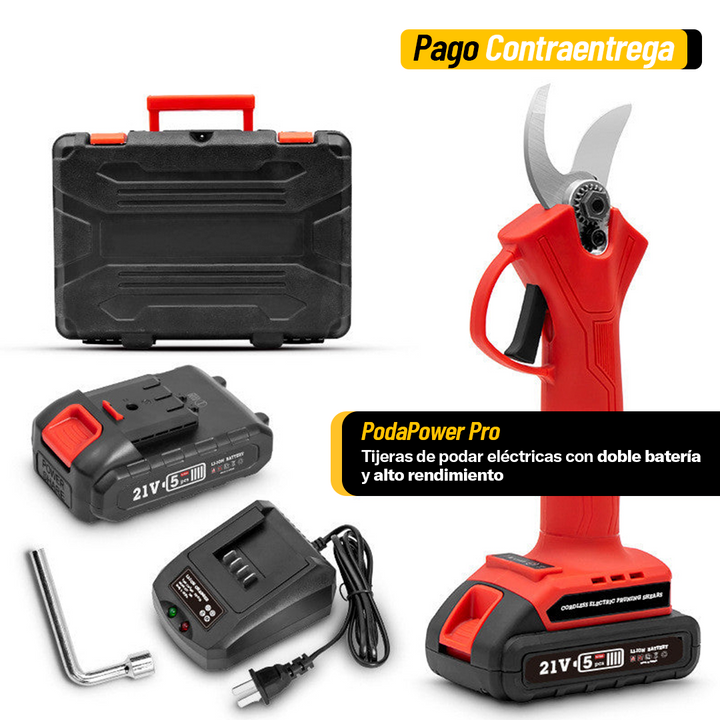 ÚLTIMAS 12 UNIDADES - PodaPower Pro – Tijeras de podar eléctricas con doble batería y alto rendimiento + 3 REGALOS