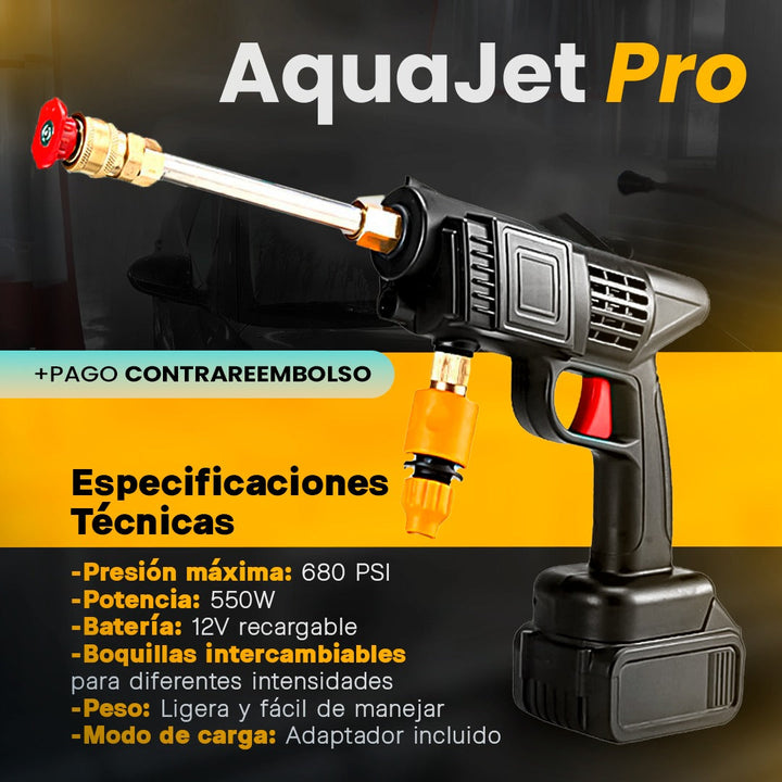 ÚLTIMAS 12 UNIDADES - AquaJet Pro – Pistola de agua inalámbrica para coches, jardines y más + 3 REGALOS