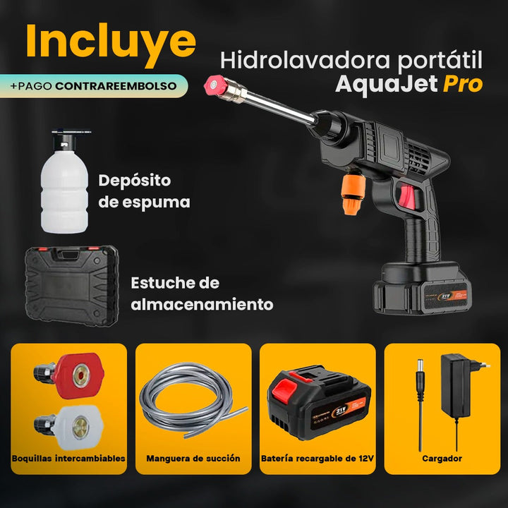 ÚLTIMAS 12 UNIDADES - AquaJet Pro – Pistola de agua inalámbrica para coches, jardines y más + 3 REGALOS