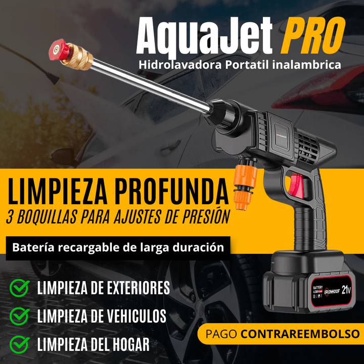ÚLTIMAS 12 UNIDADES - AquaJet Pro – Pistola de agua inalámbrica para coches, jardines y más + 3 REGALOS