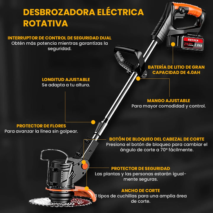ÚLTIMAS 12 UNIDADES - Desbrozadora PowerTrim – Ligera, inalámbrica y con cuchillas intercambiables + 3 REGALOS