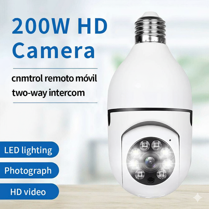 ÚLTIMAS 12 UNIDADES - FOCO CAMARA DE SEGURIDAD 360° FULL HD VISION NOCTURNA + 3 REGALOS
