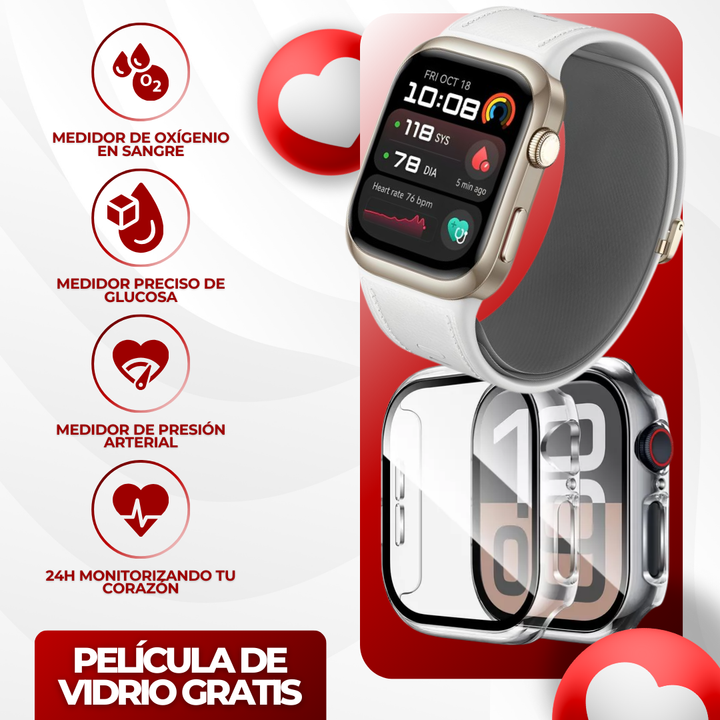 ÚLTIMAS 12 UNIDADES - GLUCOWATCH HUAWEI - RELOJ INTELIGENTE MEDIDOR DE GLUCOSA EN SANGRE + PELÍCULA DE VIDRIO PROTECTORA (GRATIS) + 3 REGALOS
