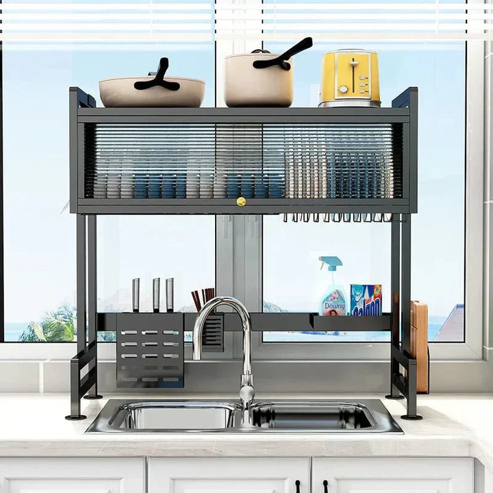 ÚLTIMAS 12 UNIDADES - Escurridor de Loza en Acero Inox 3 Pisos - Con Gabinete y Tapa + 3 RAGALOS