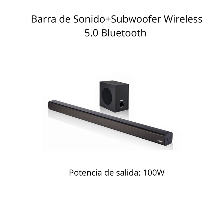 ÚLTIMAS 12 UNIDADES - Barra de Sonido+Subwoofer Wireless 5.0 100W. Home Cinema + 3 REGALOS