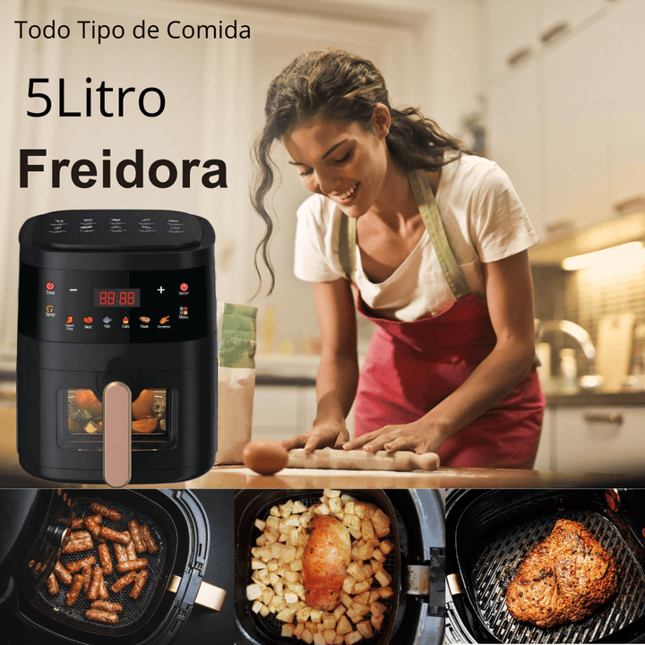 ÚLTIMAS 12 UNIDADES - FREIDORA DE AIRE 5L + 3 REGALOS