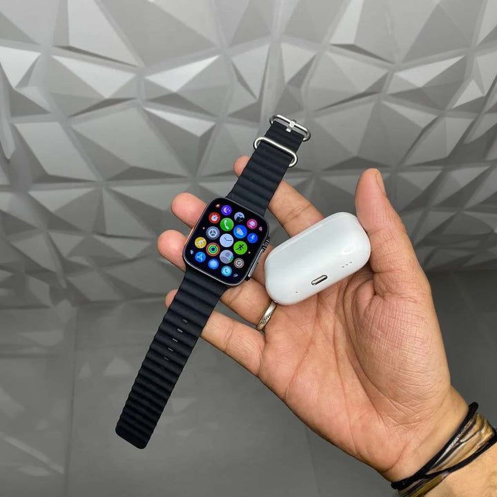 ÚLTIMAS 12 UNIDADES - Smartwatch 9 ULTRA 2™ + (AirPods UHD + 7 Pulseras) + 3 RAGALOS