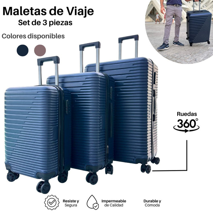 ÚLTIMAS 12 UNIDADES - JUEGO 3 MALETAS DE VIAJE + 3 REGALOS