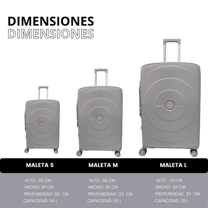 ÚLTIMAS 12 UNIDADES - JUEGO 3 MALETAS DE VIAJE MS636 + 3 REGALOS
