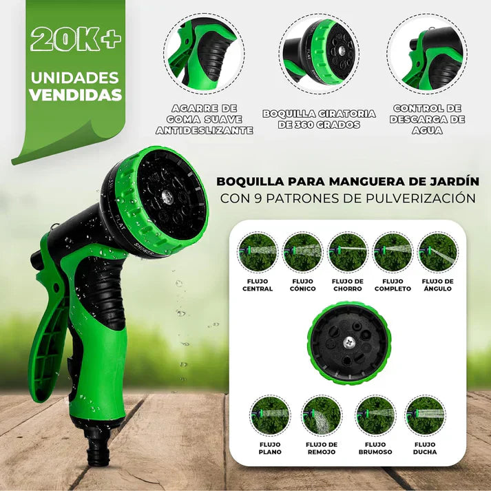 ÚLTIMAS 12 UNIDADES - Manguera Expansible CONDINO© de Alta Presión + Conexiones de Regalo + 3 RAGALOS