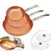 ÚLTIMAS 12 UNIDADES - SET 3 SARTENES ANTIADHERENTES DE COBRE + 2 TAPAS DE CRISTAL 🎁 +3 REGALOS