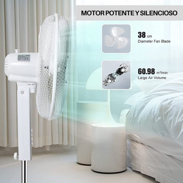 ÚLTIMAS 12 UNIDADES - VENTILADOR DE PIE 16" + 3 REGALOS